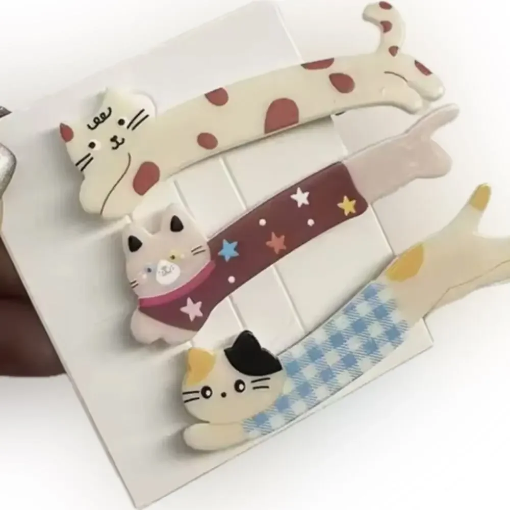Cute Cat Hair Clips Set girls, women New